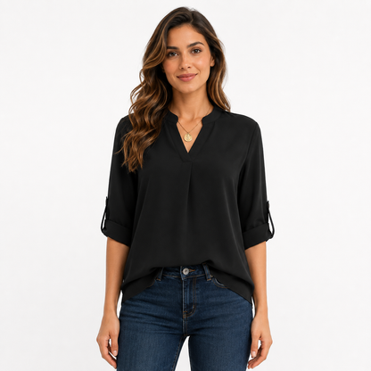 blouse Midi Pois Manches Courtes