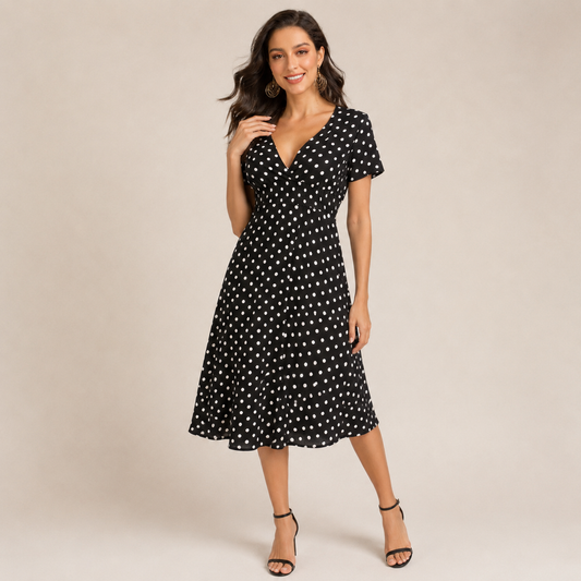 Robe Fluide à Pois