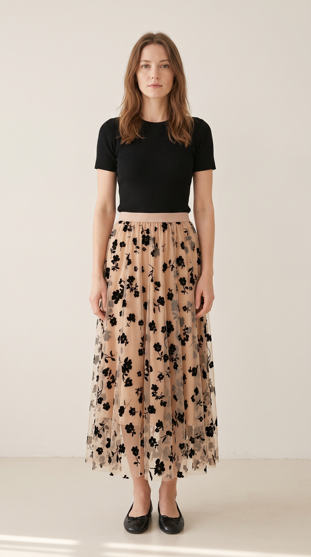 Jupe Tulle Fleurs de Velours
