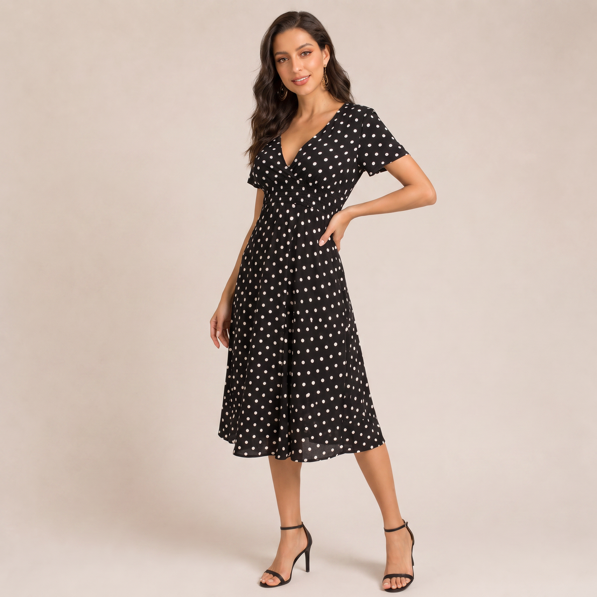 Robe Fluide à Pois