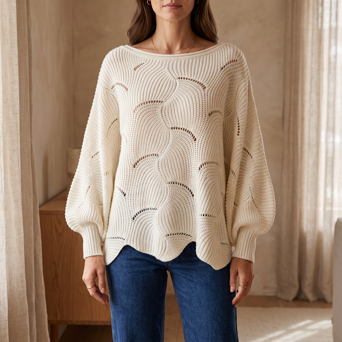 Pull Amélie en Maille Ajourée