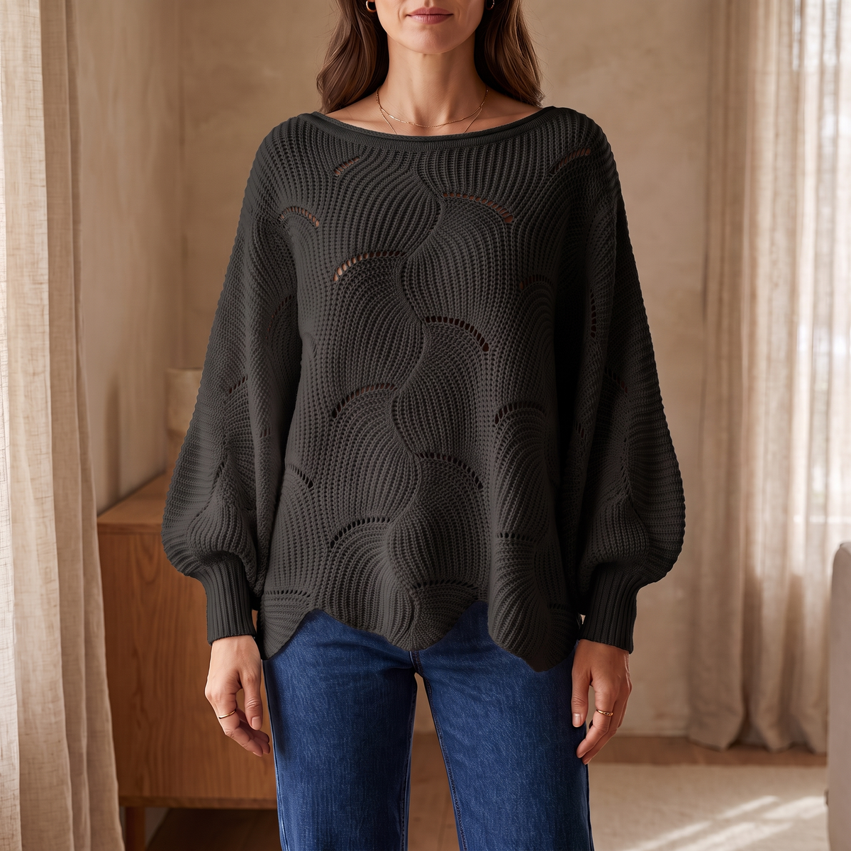 Pull Amélie en Maille Ajourée