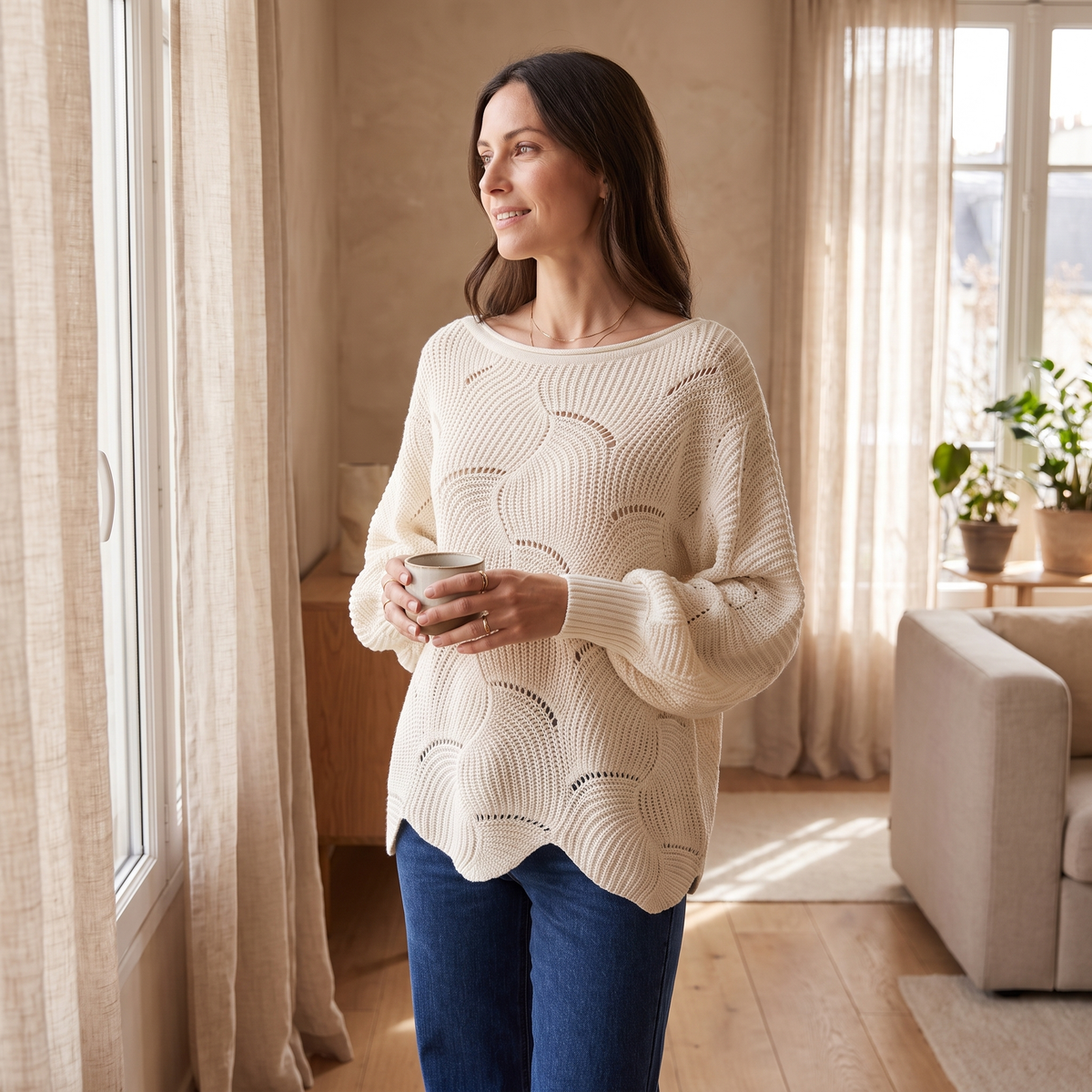 Pull Amélie en Maille Ajourée